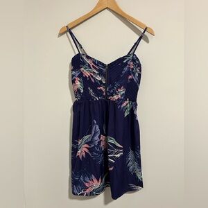 Roxy Shore Thing Tropical Pattern Mini Dress, Size Small
